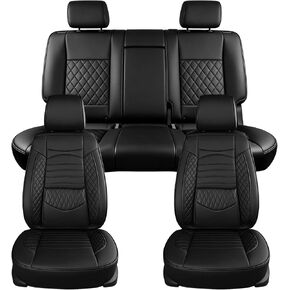 PENSUN Seat Covers for Ford F150 F250 F350 2009–2025 — Full‑Coverage PVC Leather, Black, Front & Back Seat-5 Seats in Saudi Arabia