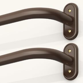 2 حزمة من قضبان الستائر الملفوفة حول البرونز، عمود ستارة معتم للنوافذ من 48 إلى 84 بوصة، قضيب ستائر حديث منحني لتغميق الغرفة مقاس 1 بوصة (برونز/تصميم فريد/جميع المعادن) in Kuwait