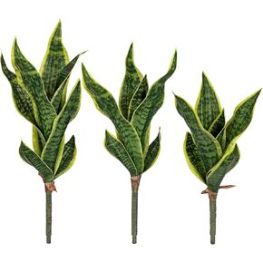 Unpotted Artificial Snake Plant Faux Sansevieria Leaf Single Stem Fake Agave Greenery Realistic Plastic Plant for Home Office Garden Indoor Outdoor Decor in Saudi Arabia