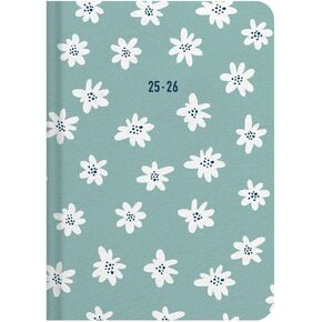 Letts of London® Daisies Academic Weekly/Monthly Planner، أغسطس 2025 إلى يوليو 2026، عرض أسبوعي، تجليد مخيط، متعدد اللغات، مقاس A6، 5.875 بوصة × 4.125 بوصة، نعناعي (C031869-26) in Kuwait