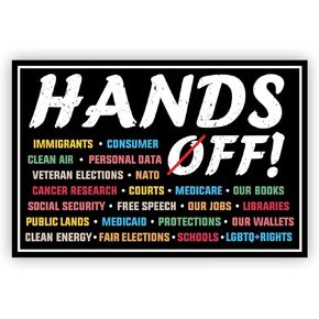 Hands Off Protest Car Magnet - 6" x 4" Pro-Equality Anti-Hate Resist Racism Anti-Fascism Social Justice Advocacy Decor – Rally-Ready Activist Vehicle Magnet in Kuwait