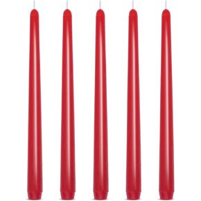 Set of 5 Green Taper Candles, Unscented 10 Inch Tall Skinny Wax Solid Colored Candlesticks for Home St. Patricks Day Patty Day Wedding Party Dinner Table Decor, 8 Hour Burn Time in Saudi Arabia