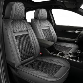 TTX LIGHTING for Subaru Crosstrek 2016-2026 Car Seat Covers, Breathable Ice Silk & Leather Seat Protector, Cool & Anti-Sweat for Long Driving, Airbag Compatible, 2 Front Seats (Black&Gray) in Kuwait