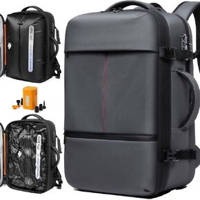 Vacuum Seal Backpack Travel 60L Expandable Air Compression System, Airback Vacpack Backpack TSA Lock Water Resistant Carry-On Luggage (Black, with Pump) in Kuwait