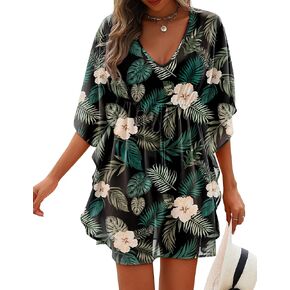 AI'MAGE Womens Beach Swimsuit Coverup Sexy Sheer Bathing Suit Cover Up Dress Swimwear Tie Waist Chiffon Beachwear in Saudi Arabia