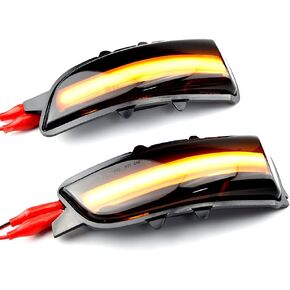 2pcs Dynamic Sequential Blink LED Side Mirror Turn Signal Light Assembly Compatible with Vo-lvo S40 S60 S80 C30 C70 V50 V70 in Kuwait