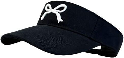 Summer Baseball Hats for Women Empty Top Visor Hats Cute Bow Knot Embroidery Peaked Caps Breathable Travel Leisure Sun Hats in Kuwait