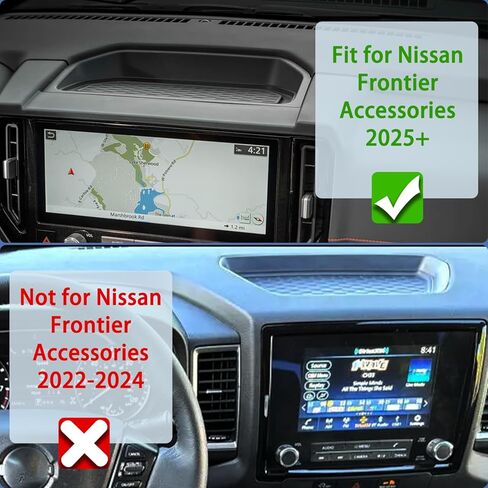 Dashboard Organizer Fit for Nissan Frontier Accessories 2025 2026 Dash Storage Tray Behind Screen Console Insert Dash Storage Box Phone Sunglasses Holder Interior Mounted Tray in Kuwait