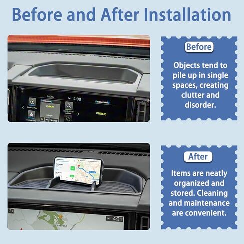Dashboard Organizer Fit for Nissan Frontier Accessories 2025 2026 Dash Storage Tray Behind Screen Console Insert Dash Storage Box Phone Sunglasses Holder Interior Mounted Tray in Kuwait