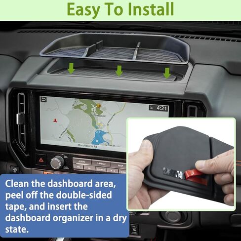Dashboard Organizer Fit for Nissan Frontier Accessories 2025 2026 Dash Storage Tray Behind Screen Console Insert Dash Storage Box Phone Sunglasses Holder Interior Mounted Tray in Kuwait