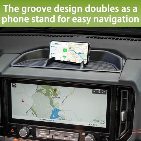 Dashboard Organizer Fit for Nissan Frontier Accessories 2025 2026 Dash Storage Tray Behind Screen Console Insert Dash Storage Box Phone Sunglasses Holder Interior Mounted Tray in Kuwait