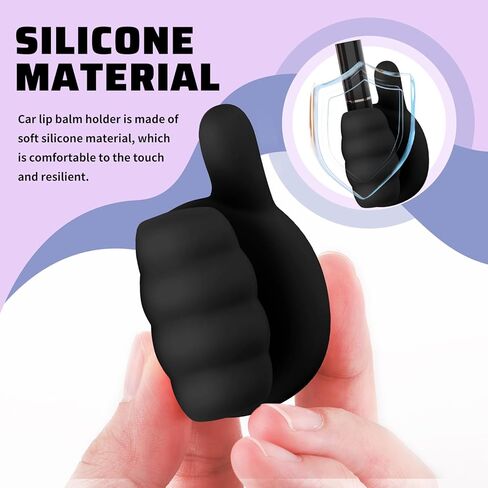 Thumb Shape Chapstick Holder for Car,Silicone Insulated Chapstick Holder for Cars Decorations & Lipstick Storage,Cute Cars Lip Balm Holders Car Accessories for Women & Girls (Black) in Saudi Arabia