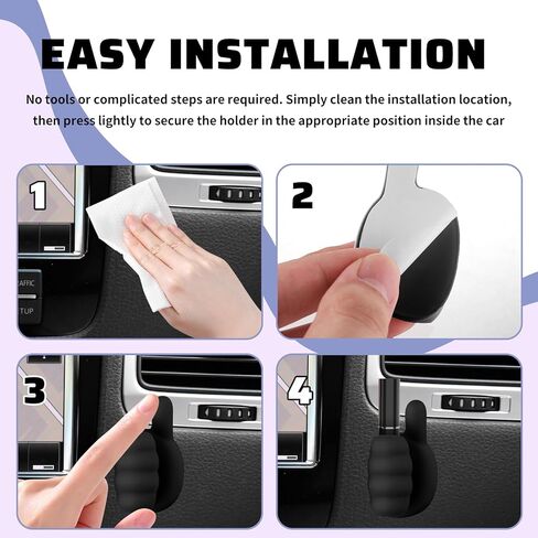 Thumb Shape Chapstick Holder for Car,Silicone Insulated Chapstick Holder for Cars Decorations & Lipstick Storage,Cute Cars Lip Balm Holders Car Accessories for Women & Girls (Black) in Saudi Arabia
