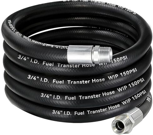 3/4" Fuel Transfer Hose 20FT - Farm Pump Hose with Male NPT Fittings, Compatible with Diesel, Gasoline, Kerosene, Biodiesel for Fuel Dispensing, Transfer, Tanks and Tubing in Saudi Arabia