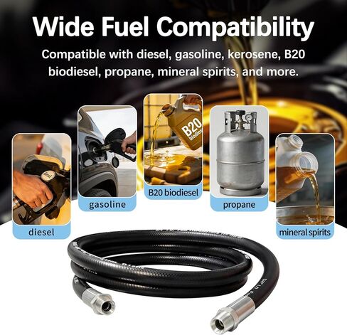 3/4" Fuel Transfer Hose 20FT - Farm Pump Hose with Male NPT Fittings, Compatible with Diesel, Gasoline, Kerosene, Biodiesel for Fuel Dispensing, Transfer, Tanks and Tubing in Saudi Arabia