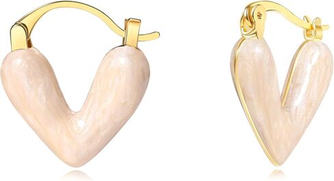 أقراط متدلية على شكل قلب مطلية بالذهب عيار 14 قيراط للنساء in Kuwait