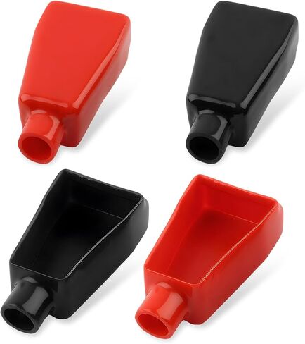 4 PCS Battery Terminal Covers, Flexible Positive & Negative Battery Terminal Insulating Protector Caps, Battery Poles Stud Boot Top Post Cap Cable Covers for Cars Boats in Kuwait