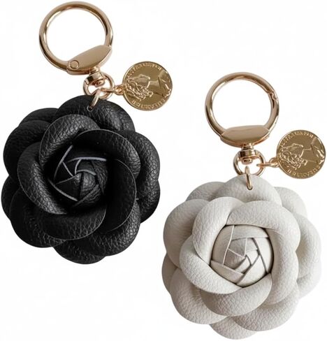 قطعتان من حقيبة الزهور الجلدية، حلية محفظة الورد لحقائب اليد النسائية، إكسسوارات سلسلة مفاتيح لطيفة للحمل in Kuwait