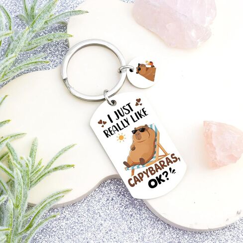 Capybara Keychain Cute Capybara Gifts for Girls Capibaras Stuff for Women Capybaras Lovers Valentines Birthday Decorations Accessories for Adults in Kuwait