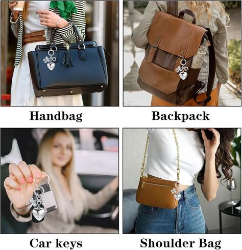 حقيبة فضية سحر القلب القوس زهرة سلسلة المفاتيح الملحقات kawaii سلاسل المفاتيح لطيف المفاتيح سحر الأزهار Bowknot القلب سحر الهاتف سحر المحفظة الفضية لحقائب اليد حقيبة الظهر Y2k كيرينغ للنساء الفتيات in Kuwait