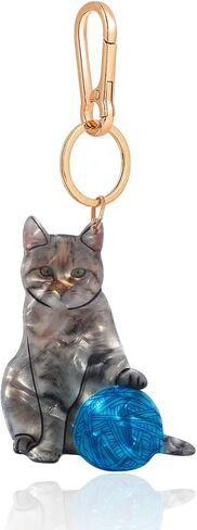 Cute Cat Dog Bag Charm Keychain, Colorful PVC Bag Charm for Animal Lovers in Kuwait
