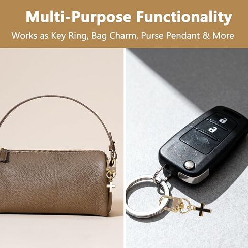 3pcs Small Cross Keychain for Women Bag Charm Keychains for Purse Backpack and Car Keys Cute Cross Key Chain Accessories for Kids Handbag and Back Pack Pendant Charms(White Pink Black) in Kuwait