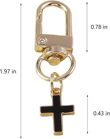 3pcs Small Cross Keychain for Women Bag Charm Keychains for Purse Backpack and Car Keys Cute Cross Key Chain Accessories for Kids Handbag and Back Pack Pendant Charms(White Pink Black) in Kuwait