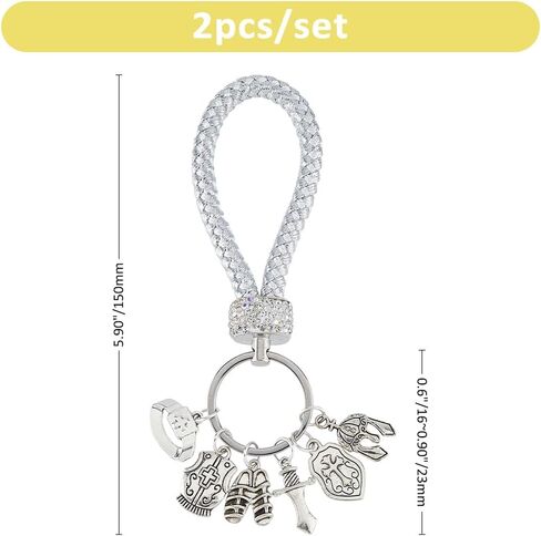 SUPERFINDINGS 2Pcs Christian Armor of God Keychain Antique Silver Braided Keychain Armor Cap Warrior Theme Charm with Keyring and Leather Top for Car Keyring DIY Ornament Bag Decoration in Saudi Arabia