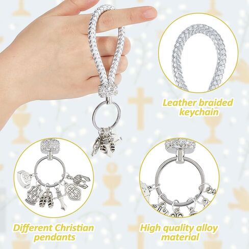 SUPERFINDINGS 2Pcs Christian Armor of God Keychain Antique Silver Braided Keychain Armor Cap Warrior Theme Charm with Keyring and Leather Top for Car Keyring DIY Ornament Bag Decoration in Saudi Arabia