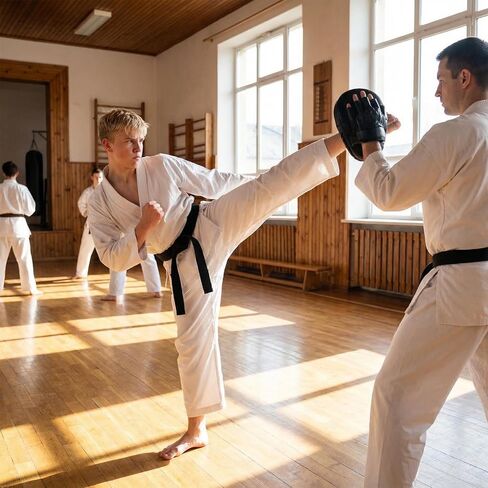 Karate Belt, 110 In Long Judo Belt, Durable Karate Black Belts, Double-Layered Cotton Core, for Martial Arts Judo Karates Taekwondo Wrestling in Kuwait