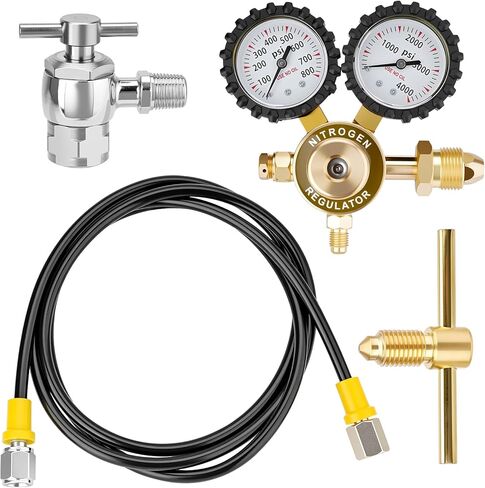 Nitrogen Regulator Kit, 4000PSI Nitrogen Shock Fill Tool with No-Loss Schrader Chuck & Gauge, for Shock Absorbers, Compatible with Dirt Bike, ATV, UTV, Honda, Kawasaki, Yamaha in Kuwait