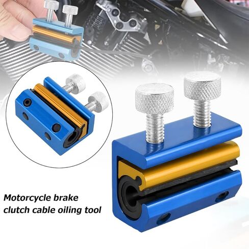Motorcycle Cable Lube Tool, Motorbike Cable Lubricator, Motorbicycle Lubricant Luber Dual Oiler Tool Twin Clamp Accessories, Universal for ATV Dirt-Bike Scooter Bike (Blue) in Saudi Arabia