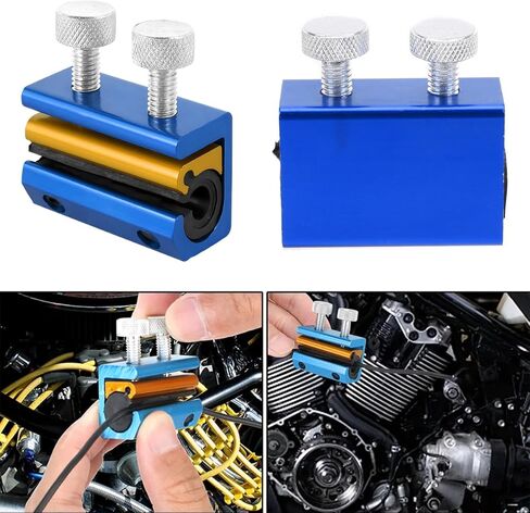 Motorcycle Cable Lube Tool, Motorbike Cable Lubricator, Motorbicycle Lubricant Luber Dual Oiler Tool Twin Clamp Accessories, Universal for ATV Dirt-Bike Scooter Bike (Blue) in Saudi Arabia