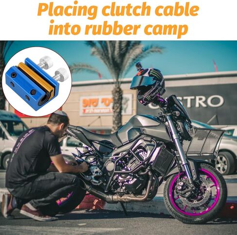 Motorcycle Cable Lube Tool, Motorbike Cable Lubricator, Motorbicycle Lubricant Luber Dual Oiler Tool Twin Clamp Accessories, Universal for ATV Dirt-Bike Scooter Bike (Blue) in Saudi Arabia