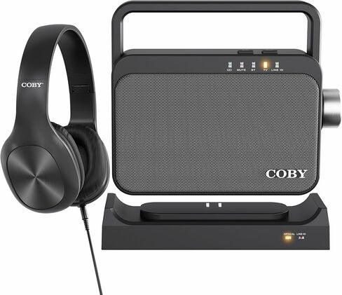Coby Wireless Digital Hearing Amplifier TV Audio Speaker for Hard of Hearing - Portable TV Listening Assistance Bluetooth Speaker for Seniors, Elderly, and Hearing Impaired with Voice Highlighting,Black,CSTV130 in Kuwait