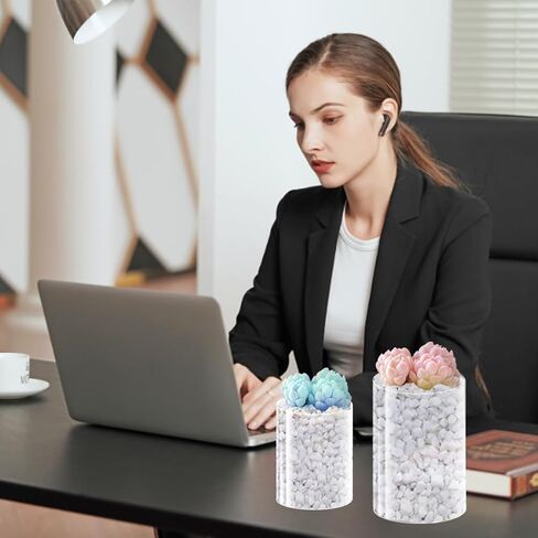 24 عبوة من المزهريات البلاستيكية الأسطوانية، مزهريات زهور أكريليك شفافة صغيرة مقاس 6 بوصة و4 بوصة لحفلات الزفاف المنزلية المركزية، مقاس 2 in Kuwait