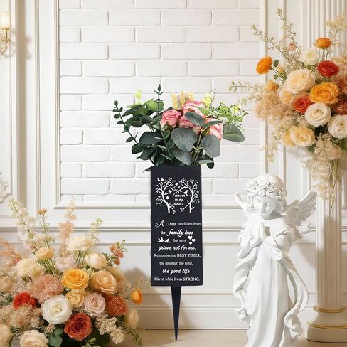 Cemetery Vases for Grave Flower Holder with Spikes,Heart Tree Grave Metal Memorial for gravesite vase,Flower Holder for Cemetery,Decor for Funeral,Memorial Gifts for Loss of Loved One Mother's Day in Kuwait