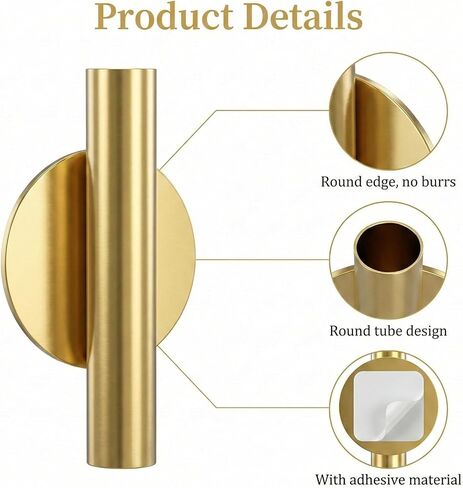 2 PCS Gold Circular Vases for Flowers, Metal Hanging Plant Holder Small Gold Tube Wall Planter Hanging Vase for Modern Home Decor Display Faux & Dried Flowers in Kuwait