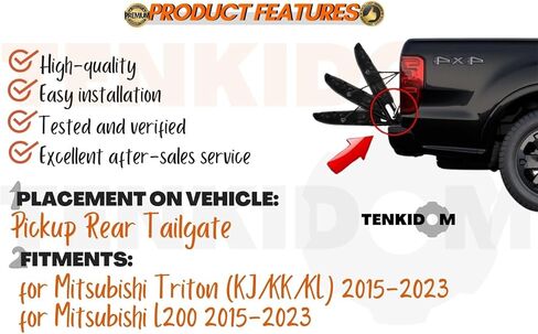 Pickup Tailgate Assists Compatible with Mitsubishi Triton KK KJ KL 2015-2024 Shock Lift Supports Rear Gas Dampers Springs Kit No-Drill Bolt-on 2pcs in Saudi Arabia