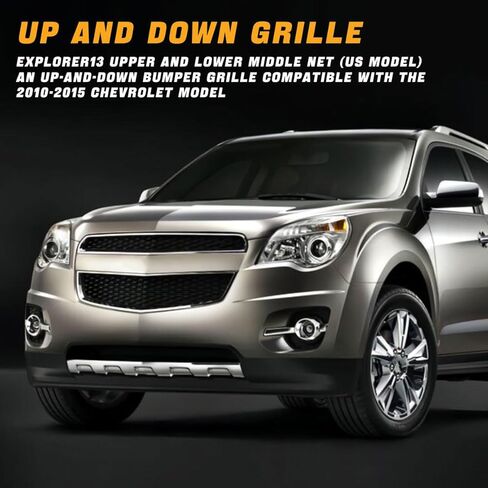 شبكة شبكية علوية وسفلية من الكروم متوافقة مع 2010-2015 Equinox، طقم شبكة ABS باللون الأسود استبدال Num 25798744 25798747 in Kuwait