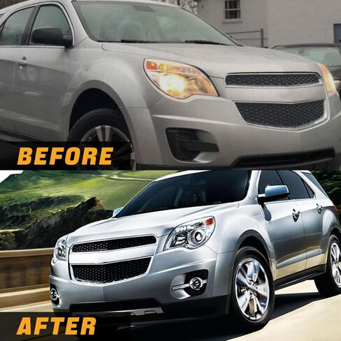 شبكة شبكية علوية وسفلية من الكروم متوافقة مع 2010-2015 Equinox، طقم شبكة ABS باللون الأسود استبدال Num 25798744 25798747 in Kuwait