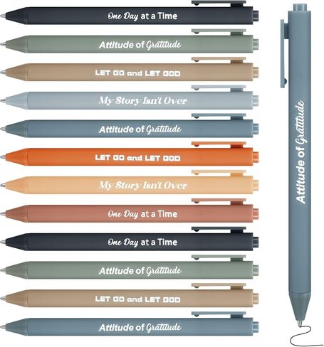 48 Pcs Pens Sobriety Gifts for Men Women Recovery Pens Addiction Recovery Sober Motivational Inspirational One Day at a Time Attitude of Gratitude Let Go and Let God Sobriety Gifts in Kuwait