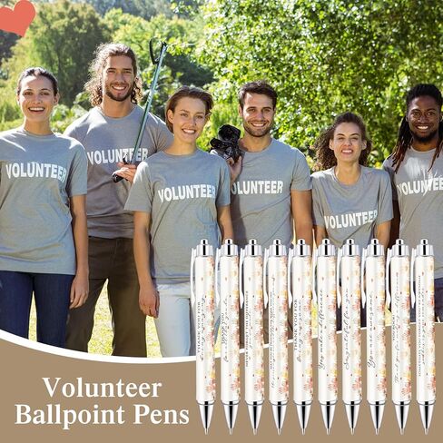 Tondiamo 60 Sets Volunteer Appreciation Gifts Volunteer Week Ballpoint Pens with Appreciation Cards and Opp Bags Thank You Gift for Social Worker Coworker Teacher Charity Ministry Employee(10 Styels) in Kuwait