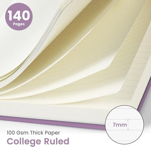 Lined Spiral Journal Notebook for Women & Men, 140 Pages, College Ruled Hardcover Notebook for Work & Note Taking, A5 - Twilight Purple in Kuwait