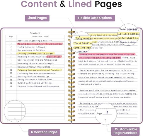 Lined Spiral Journal Notebook for Women & Men, 140 Pages, College Ruled Hardcover Notebook for Work & Note Taking, A5 - Twilight Purple in Kuwait