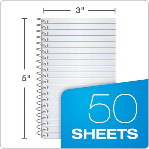 Ampad Wirebound Pocket Memo Book، College Rule، 5 × 3، أبيض، 50 ورقة لكل وسادة، ألوان متنوعة (25-095) in Saudi Arabia