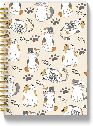 Golden Paw Print Heart Notebook Journal 5.5x8.3 Inch, Gifts for Cat and Dog Lovers, Pet Lover Owner Gifts, Glitter Paw Heart Hardcover Spiral Notebook Journal in Saudi Arabia