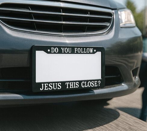 Personalized 6x12.25 Inch Car License Plate Frame with 2 Holes and Screws Do You Follow Jesus This Close? - Metal License Plate Frame Front Plates or Frames Car Frames for Women Men for US Standard in Kuwait