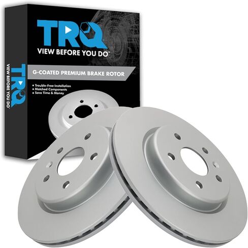 TRQ Rear Brake Rotor Set G Coated Vented Compatible with 2021-2024 Buick Envision 2019-2024 Cadillac XT4 in Saudi Arabia