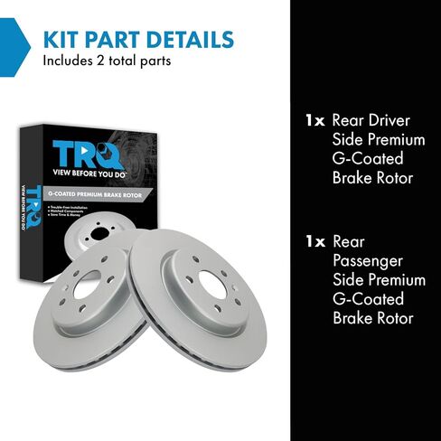 TRQ Rear Brake Rotor Set G Coated Vented Compatible with 2021-2024 Buick Envision 2019-2024 Cadillac XT4 in Saudi Arabia